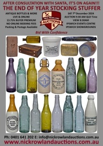 The End of Year Stocking Stuffer....Antique Bottles & Potlids - Ipswich Showgrounds - December 2024