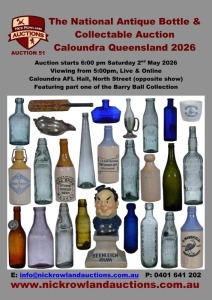 The National Antique Bottles & Collectables Show - Evening Auction - Caloundra 2026