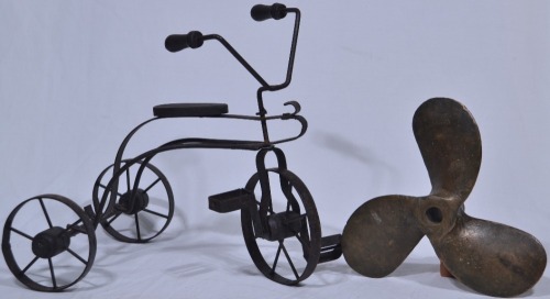 Yard Art - Tricycle and Brass Prop