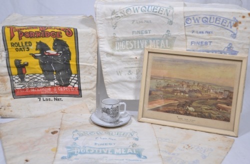 Group Lot - Flour Bags, Scenic Ware, Print