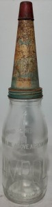 Oil Bottle - 1 Quart, Ampol Bottle with Ampol Tin Top