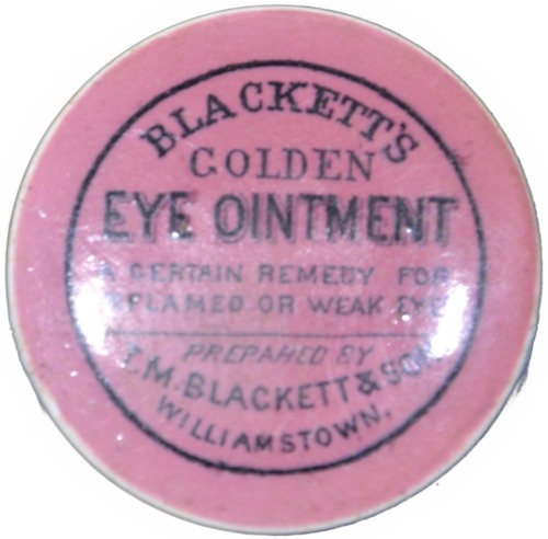 Pot Lid - Blackett's Eye Ointment Williamstown