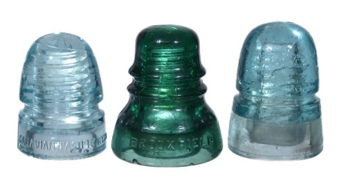 Insulators x3 - Canadian Pacific x2 & Brookfield x1