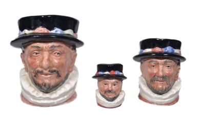 Miniature x3 - Beefeater Face Jugs