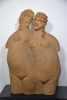 Sculpture - Houwen Els, Embracing Ladies, Clay, Signed to side, H 97cm x W 63cm. - 2