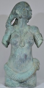 Sculpture - Unknown Artist, Exotic Lady, Oxidized Bronze, H 68cm.