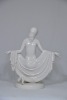 Figurine - Swarzburger Workshops, Art Deco kneeling lady, Blanc de Chine Porcelain, Signed to base and rear, H 40cm x W 36cm. - 2