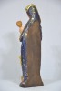 Religious Figurine - Madonna with Child, Hand painted timber sculpture with gold leaf, H 45cm. - 2