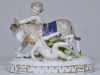 Figurine - Karl Ens, Germany, Boys with Donkey, Porcelain, Stamped to Base, H 23cm. Wear to gold decoration around base.