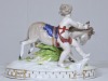 Figurine - Karl Ens, Germany, Boys with Donkey, Porcelain, Stamped to Base, H 23cm. Wear to gold decoration around base. - 2