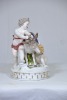 Figurine - Karl Ens, Germany, Boys with Donkey, Porcelain, Stamped to Base, H 23cm. Wear to gold decoration around base. - 3