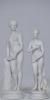 Figurine x2 - Unknown Artist, Female nude, Bisque, H 15cm, Repaired neck x 1