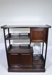 Furniture - Oriental Display Unit, Asian Rosewood, H 100cm x W 90cm x D 34cm