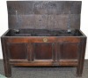 Furniture - Georgian Coffer, Elm, H 68cm x W 125cm x D 47cm, Timber lid has a crack - 2