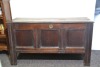 Furniture - Georgian Coffer, Elm, H 68cm x W 125cm x D 47cm, Timber lid has a crack - 4