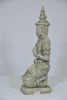 Religious Item - Thai Statue - Celadon glaze pottery, H 47cm, Chip to side of base - 2