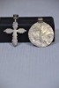 Jewellery - Tribal Cross Pendant x2, Unmarked silver. - 2