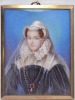 Miniature Portrait, Mary Stuart Queen of Scots, Hand painted in Victorian style frame, 7 x 9cm