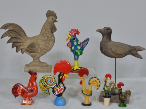 Art - A collection of Folk art birds. x 8