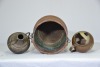 Copper and metal containers x3, 50x 24cm - 3