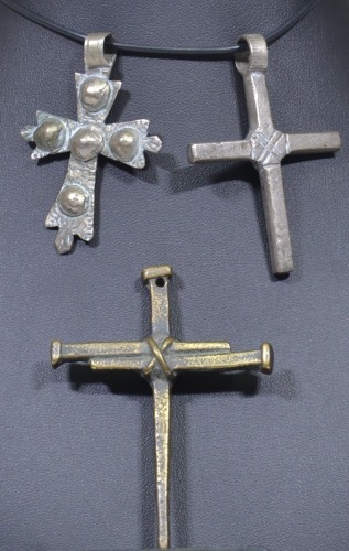 Jewellery - Ethiopian Cross Pendant x3, Unmarked silver.