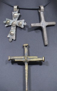 Jewellery - Ethiopian Cross Pendant x3, Unmarked silver.