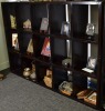 Furniture -Black pigeon hole display unit, Heavy hardwood 1930 x 1320. Contents in photo auction separately. - 2