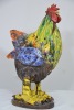 Art - Chicken Sculpture - Heavy glazed pottery, Signed to base, H 51cm