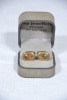 Jewellery - 9 k Gold cufflinks with inset diamond, 6g. - 2