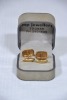 Jewellery - 9 k Gold cufflinks with inset diamond, 6g. - 3