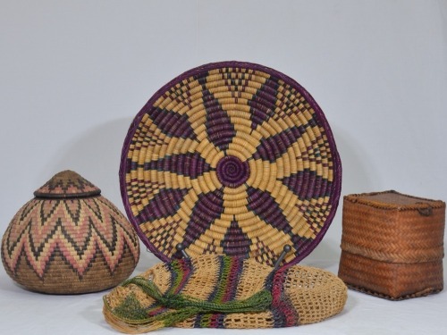 Tribal x 4 - African & Pacific Islands woven items, Various fibres