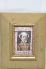 Miniature - Enamel portrait of lady in fabric frame. Old damage.