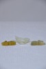 Asian - Jade carved animals x3, Hen has a repair to comb. - 2