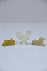 Asian - Jade carved animals x3, Hen has a repair to comb. - 3