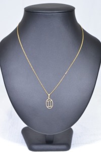 Jewellery - 9 K Gold chain with 10 K gold Greek symbol, 2g