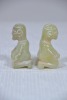 Asian - Neolithic style, carved ethnic figurines in stone. H 7cm. - 2