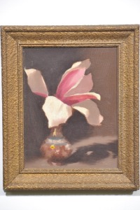 Art - Magnolias, Oil on board, 27 x 33cm.