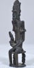 Religious Artifact - African cast metal, Fertility statue, Mother with Child, Crude and heavy, H 17cm.