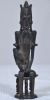 Religious Artifact - African cast metal, Fertility statue, Mother with Child, Crude and heavy, H 17cm. - 2