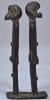 Religious Artifact - African cast metal, Male and Female figurines, H 10cm.