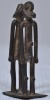 Religious Artifact - African cast metal, Male and Female figurines, H 10cm. - 2