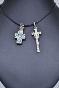 Jewellery - Silver pendant x2 Crucifixes (12grams)