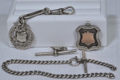 Jewellery - Silver pendant x2 and part chain (36 grams).