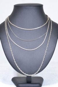 Jewellery - Silver Chains x 4 (27.7grams)