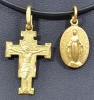 Religious Artifacts - Crucifix (tested 18 K gold 3.05g) and virgin Mary (plated gold) (5.3g total)