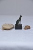 Ancient History items x3 - 1x Small Egyptian Bronze cat with Graham Geddes receipt, 1x Roman Terracotta Oil lamp, 1x Roman Terracotta Animal figurine. - 4