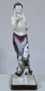 Art Deco Figure - Karl Ens, Egyptian Figurine, Porcelain, German, 30cm, Repaired to arms