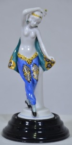 Art Deco Figurine - Gullaba & Hoffman, Dancer, German, Porcelain on plinth, 15cm