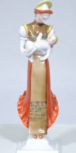 Religious Artifact - Herend, Madonna with Child, Hand painted Hungarian Porcelain, Marked to base, H 18cm. Damage at rear.