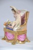 Figurine - Neo Classical sitting cherub European porcelain. - 2